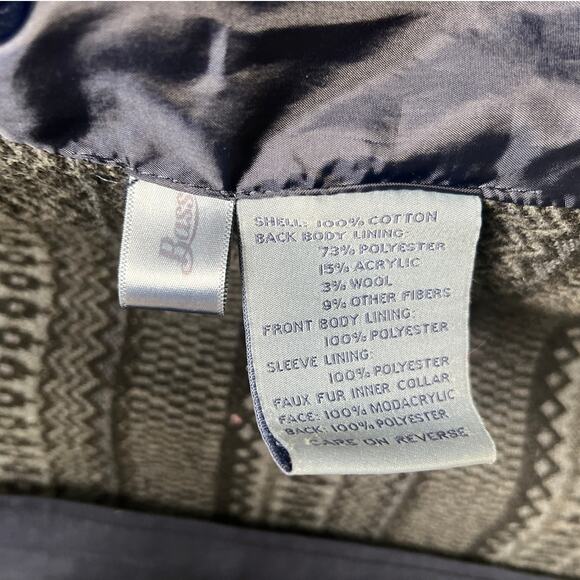 G.H. BASS & Co. Fur Collar Barn Jacket Navy Small - Picture 7 of 7